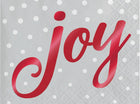Holiday Sparkle & Shine Silver Joy Lunch Napkins - SKU:324183 - UPC:039938410391 - Party Expo