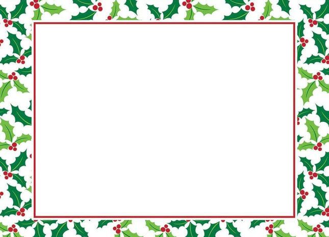 Holly Border Placemats - SKU:325451 - UPC:039938427535 - Party Expo