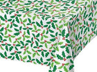 Holly Vinyl Table Cover - SKU:325446 - UPC:039938427481 - Party Expo