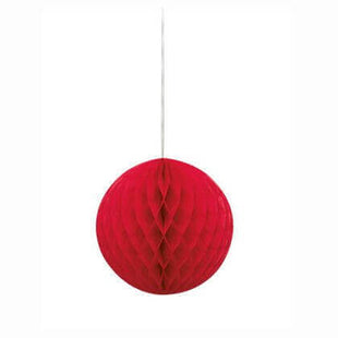 Honeycomb Red Ball 8" - SKU:64255 - UPC:011179642557 - Party Expo