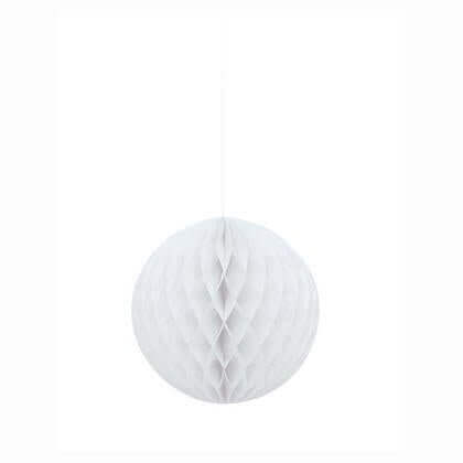 Honeycomb White Ball 8" - SKU:64257 - UPC:011179642571 - Party Expo