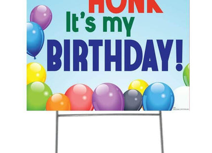 Honk It's My Birthday Yard Sign with half yard stake - SKU:3169 - UPC:082033031695 - Party Expo