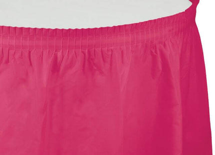 Hot Magenta Plastic Table Skirt - SKU:010030- - UPC:073525025902 - Party Expo