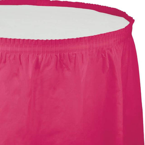 Hot Magenta Plastic Table Skirt - SKU:010030- - UPC:073525025902 - Party Expo