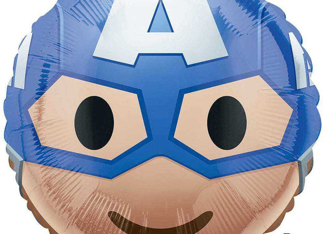 Anagram - 18" Avengers Captain America Emoji Mylar Balloon #114 - SKU:89498 - UPC:026635363662 - Party Expo