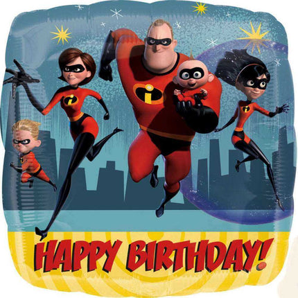 18" Disney Pixar Incredibles 2 Happy Birthday Mylar Balloon #63 - SKU:92045 - UPC:026635371315 - Party Expo