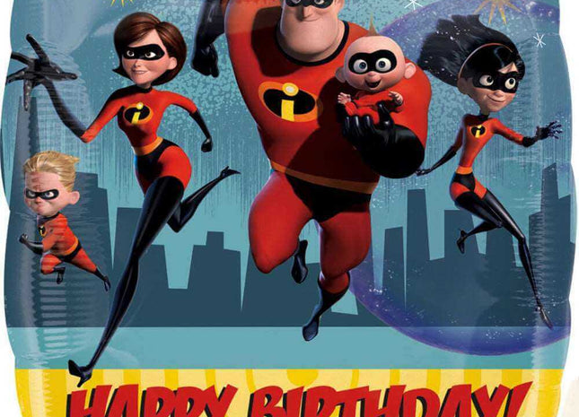 18" Disney Pixar Incredibles 2 Happy Birthday Mylar Balloon #63 - SKU:92045 - UPC:026635371315 - Party Expo