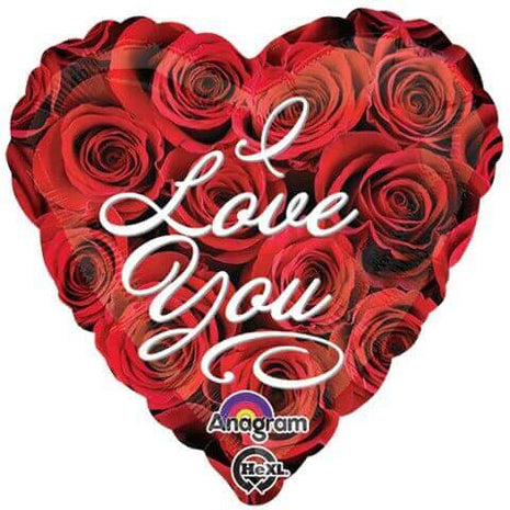 Anagram - 18" Love You Roses Mylar Balloon - SKU:76319 - UPC:026635318143 - Party Expo