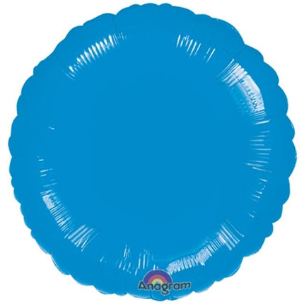 Anagram - 18" Metallic Blue Round Mylar Balloon #210 - SKU:29560 - UPC:026635205924 - Party Expo