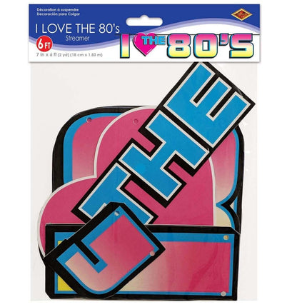 I Love The 80's Banner - SKU:53410 - UPC:034689074496 - Party Expo