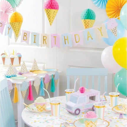 Ice Cream Party Tassel Banner (1ct) - Party Expo