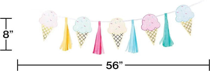 Ice Cream Party Tassel Banner (1ct) - Party Expo