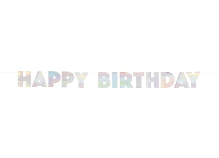 Iridescent Happy Birthday Banner - SKU:61741 - UPC:011179617418 - Party Expo