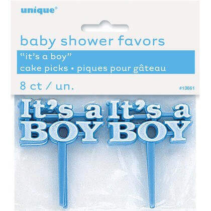 Baby Shower - "It’s A Boy" Blue Cake Picks - SKU:13661 - UPC:011179136612 - Party Expo
