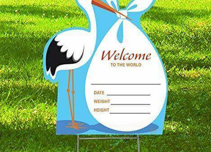 It's A Boy Stork Outdoor Yard Sign - Blue - SKU:3433 - UPC:082033034337 - Party Expo