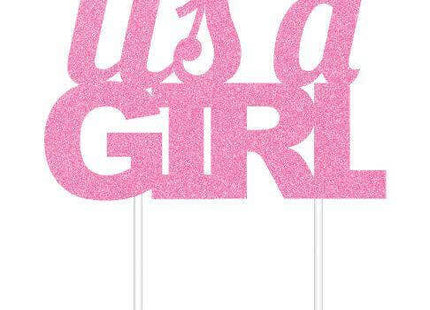 "It's a GIRL" Cake Topper - Pink - SKU:335054 - UPC:039938545215 - Party Expo