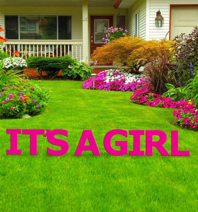 IT'S A GIRL Pink Yard Sign - SKU:3222 - UPC:082033032227 - Party Expo
