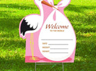 It's A Girl Stork Outdoor Yard Sign - Pink - SKU:3434 - UPC:082033034344 - Party Expo