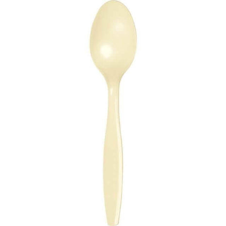 Ivory Plastic Spoons - SKU:10562 - UPC:073525109282 - Party Expo