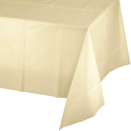 Ivory Plastic Table cover 54x108 - SKU:01489 - UPC:039938006167 - Party Expo