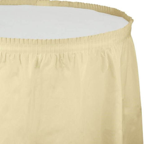 Ivory Plastic Table Skirt - SKU:10032 - UPC:073525025933 - Party Expo