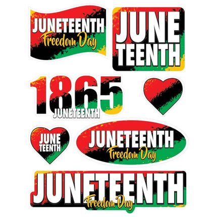 Juneteenth Peel 'N' Place - SKU:53976 - UPC:034689216964 - Party Expo