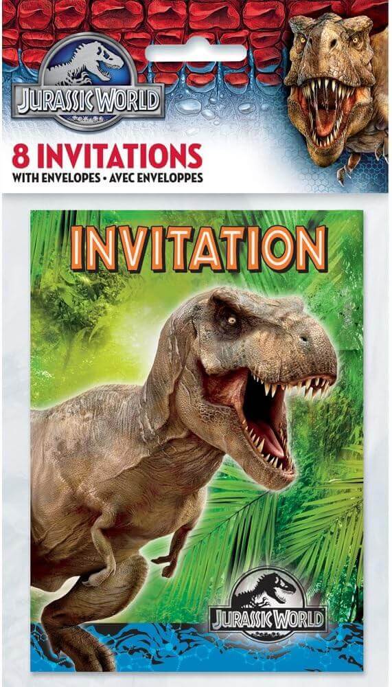 Jurassic World - Party Invitations (8ct) - SKU:48333 - UPC:011179483341 - Party Expo