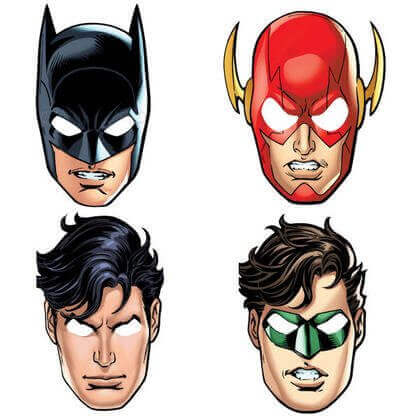 Justice League Party Mask - SKU:49971 - UPC:011179499717 - Party Expo