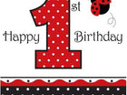 Ladybug Fancy 1st Bday Lunch Napkins - SKU:660119 - UPC:073525977065 - Party Expo