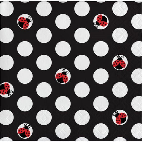 Ladybug Fancy Beverage Napkins - SKU:655019 - UPC:073525977027 - Party Expo