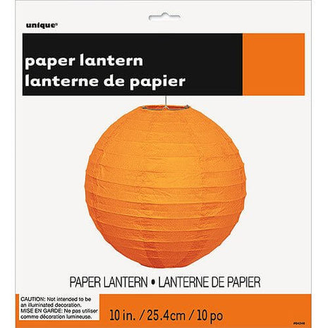 Lantern Round 10" Pumpkin Orange - SKU:64246 - UPC:011179642465 - Party Expo