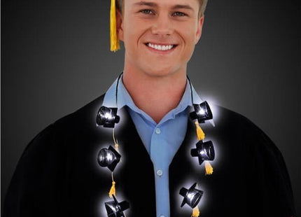 LED Black Graduation Caps Necklace 33" - SKU:RHL486EA - UPC: - Party Expo