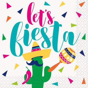 Let's Fiesta Beverage Napkin - SKU:73462 - UPC:011179734627 - Party Expo