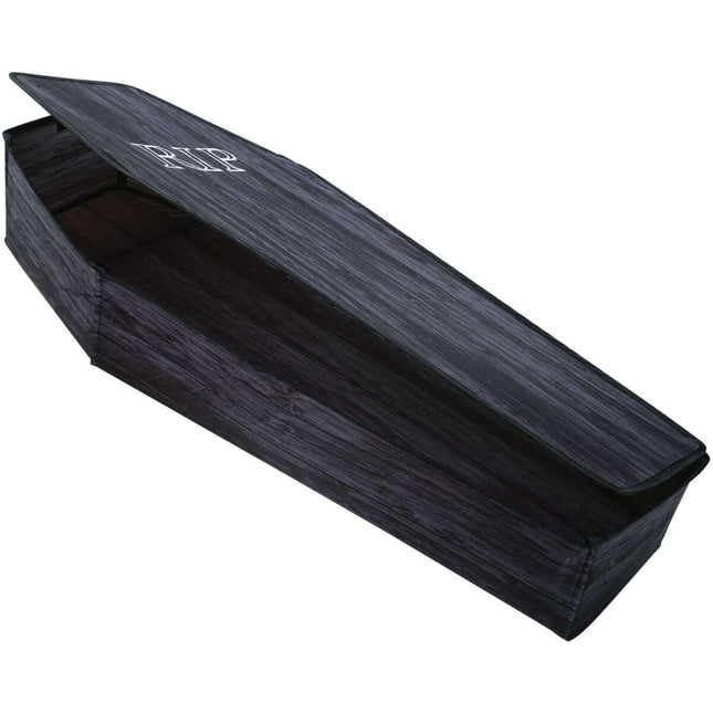 Life Size Coffin with Lid Wooden Look - SKU:MR123166 - UPC:841493069668 - Party Expo