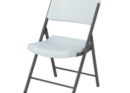 Commercial Grade Lifetime - Ergonomic Folding Chair - White w/ Gray Frame (FOR RENTAL ONLY) - SKU:UPC - 081483028026 - UPC: - Party Expo