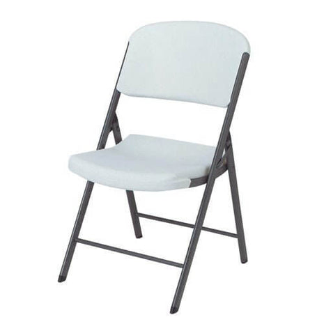 Commercial Grade Lifetime - Ergonomic Folding Chair - White w/ Gray Frame (FOR RENTAL ONLY) - SKU:UPC - 081483028026 - UPC: - Party Expo