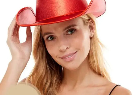 Light Up Cowboy Hat - Neon Red - SKU:HL1102R - UPC:831687037733 - Party Expo