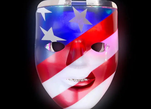 Light Up Patriotic Double Mask - SKU:ZP-MASSK - UPC:097138889188 - Party Expo