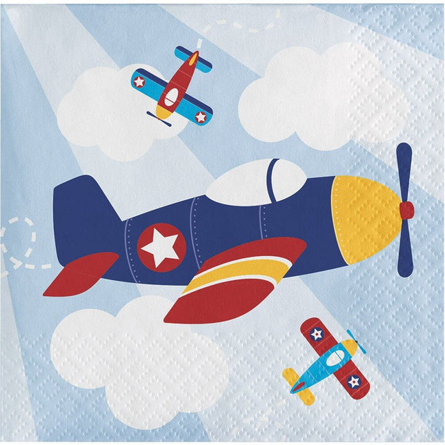 Lil' Flyer Airplane - Beverage Napkins (16ct) - SKU:331506 - UPC:039938500382 - Party Expo