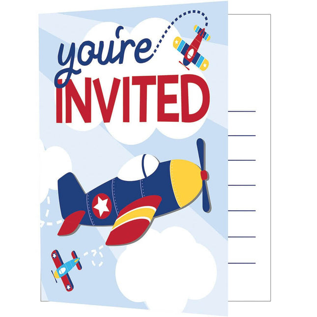 Lil' Flyer Airplane Invite - SKU:332213 - UPC:039938508135 - Party Expo