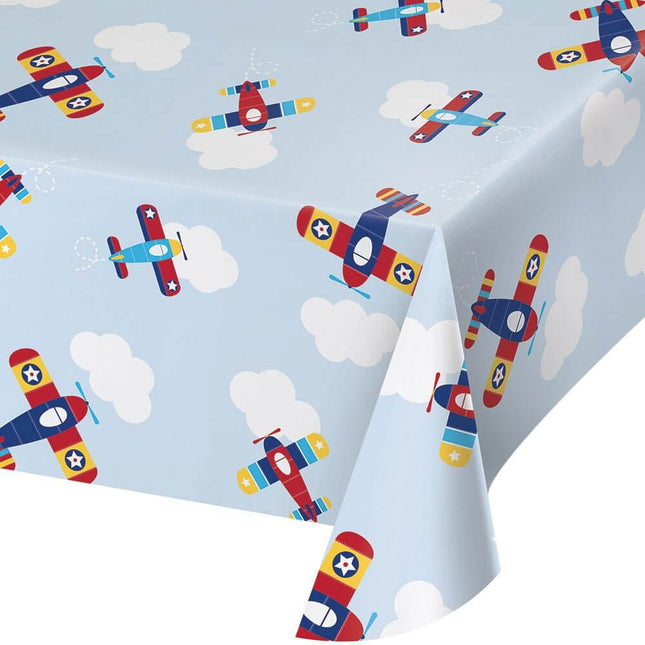 Lil' Flyer Airplane Plastic Tablecover - SKU:332212 - UPC:039938508128 - Party Expo