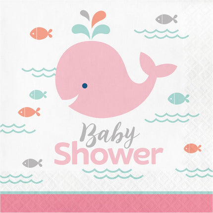 Lil' Spout Pink Baby Shower Lunch Napkins - SKU:322191 - UPC:039938389161 - Party Expo