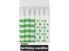 Lime Green Stripes & Dots Birthday Candles (12ct) - SKU:19242 - UPC:011179192427 - Party Expo