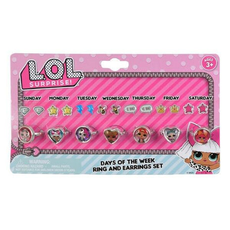 LOL Surprise! - Days of the Week Earring & Ring Set - SKU:LOLDW - UPC:678634506092 - Party Expo