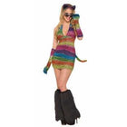 Long Rainbow Leopard Print Gloves - SKU:73053 - UPC:721773730535 - Party Expo