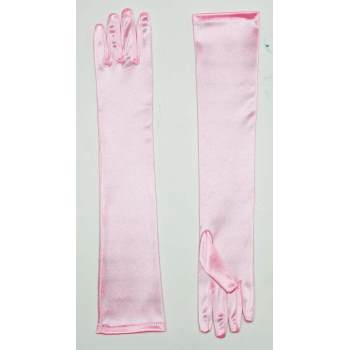 Long Satin Dress Gloves - Pink - SKU:67685 - UPC:721773676857 - Party Expo