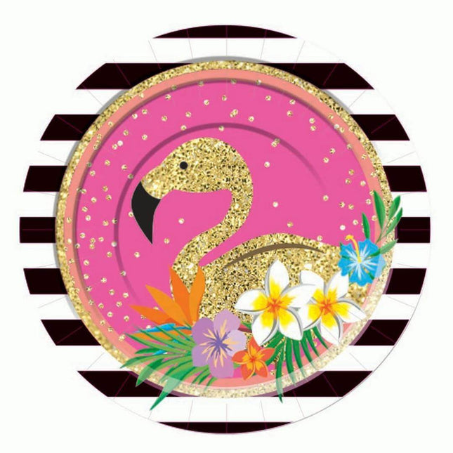 Luau - 7" Summer Paradise Sparkle Dessert Plates (8ct) - SKU:F82847 - UPC:721773828478 - Party Expo