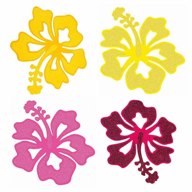 Luau - Felt Flower Decorations- Pink/Yellow - SKU:82796 - UPC:721773827969 - Party Expo