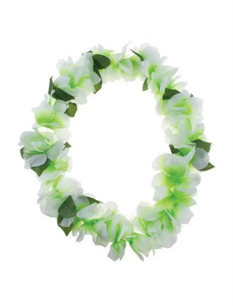Luau - Green & White Flower Lei - Party Expo