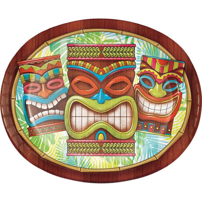 Luau - Tiki Time Oval Platter - SKU:327316 - UPC:039938448813 - Party Expo